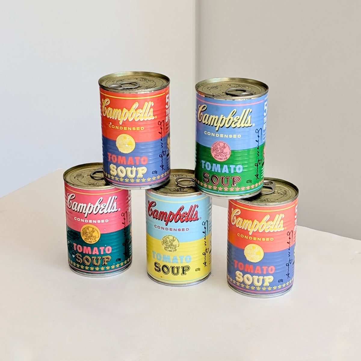 Five Limited Edition Cans of Campbell's Tomato Soup after Andy Warhol