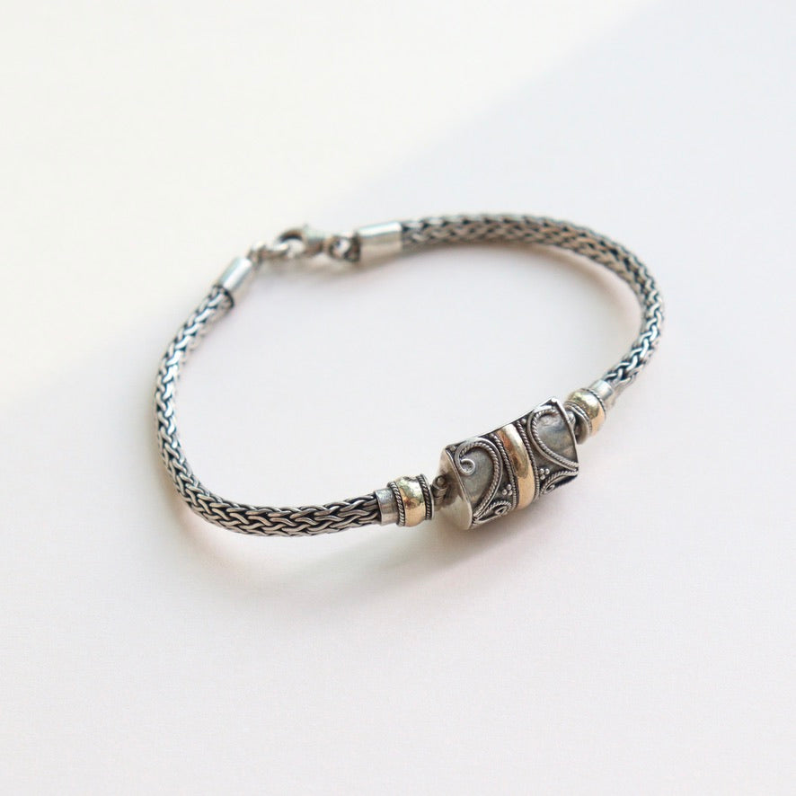 Sterling Silver & 9ct Gold Bracelet