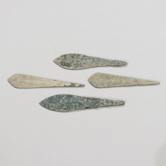 A Group of Four Ancient Persia Luristan Bronze Arrowheads, circa 1200 - 800 BC