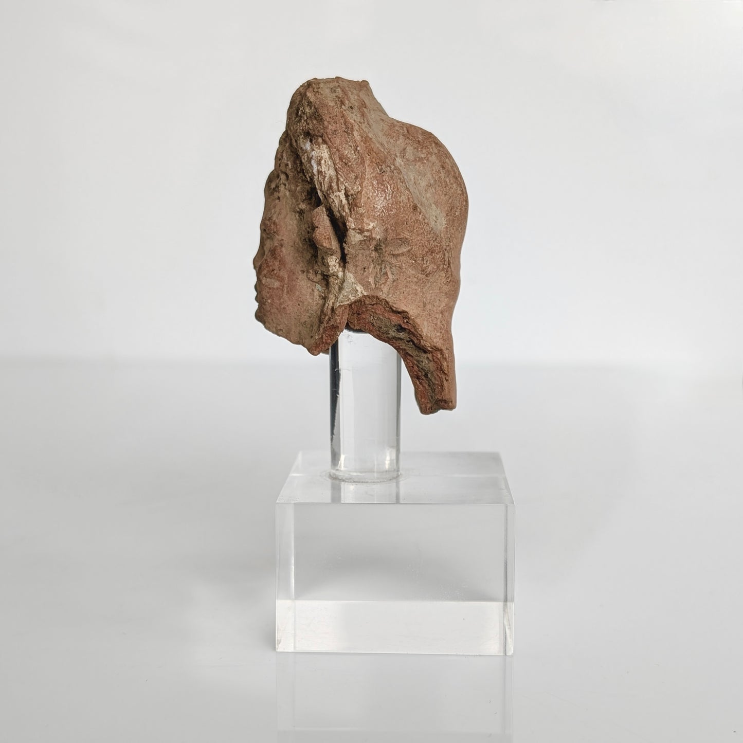 Ancient Greek Hellenistic Terracotta Head, circa 3rd - 1st Century B.C.