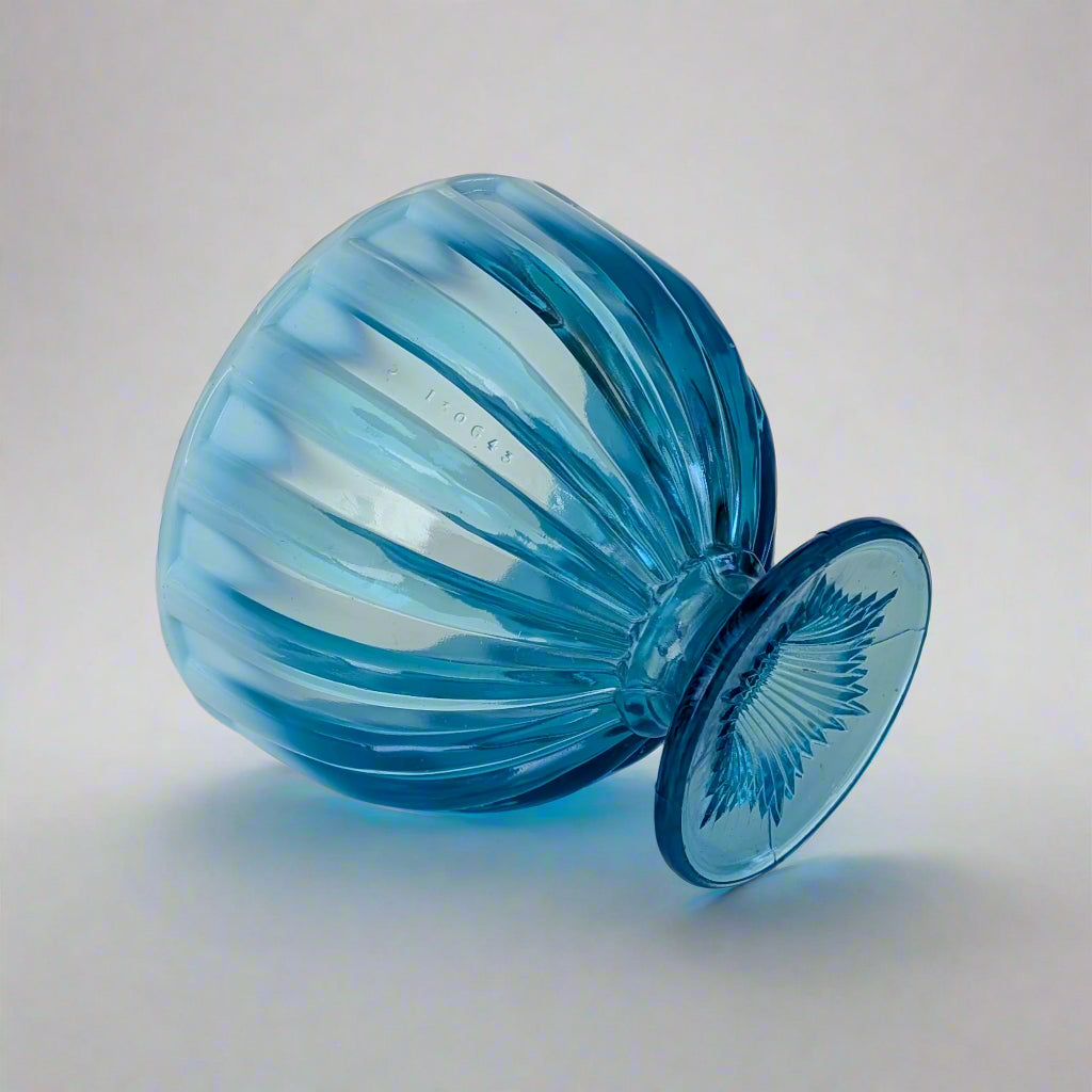 Davidson Blue Pearline 'Brideshead' Glass Footed Bowl, c1890's
