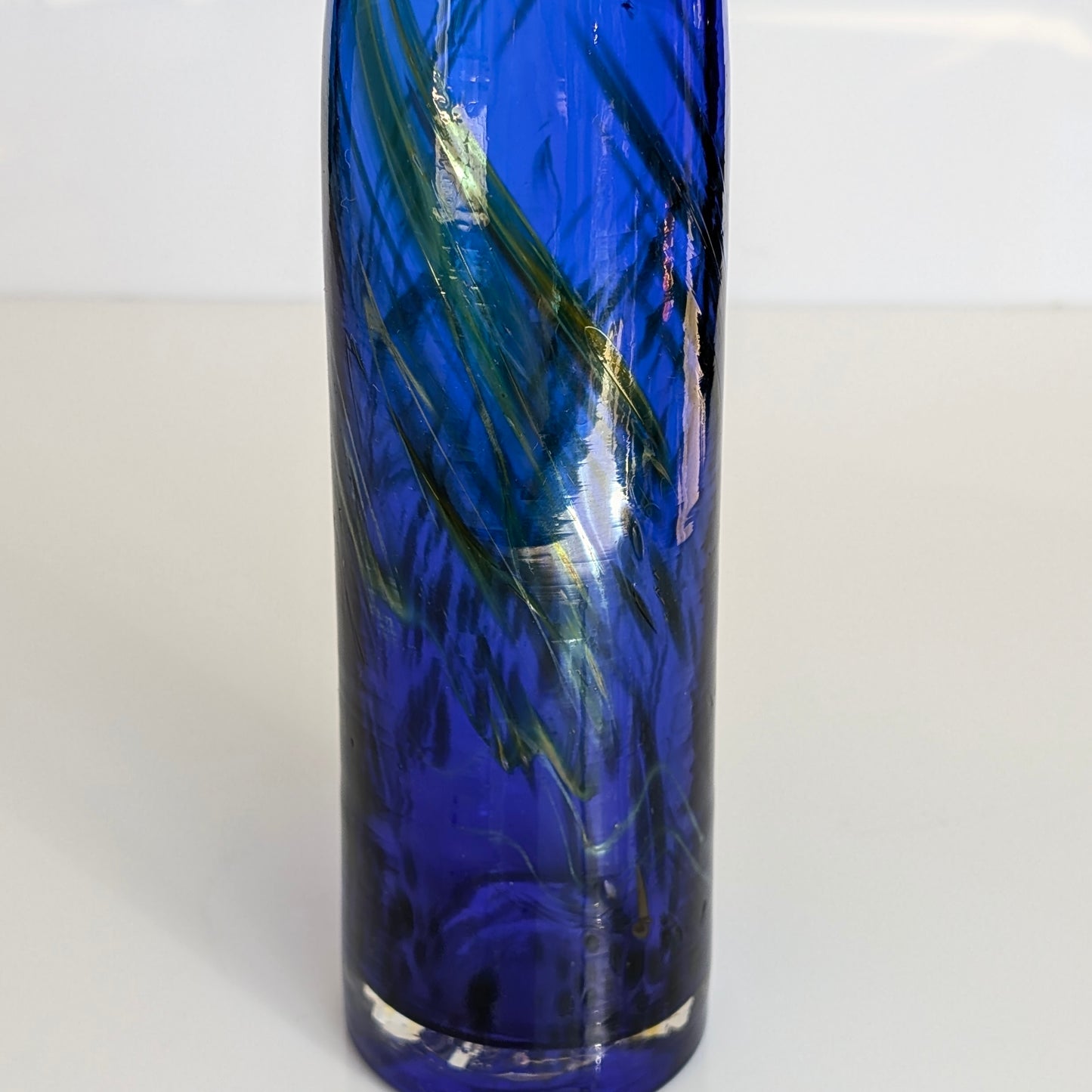 A Handblown Scandinavian Blue Art Glass Vase