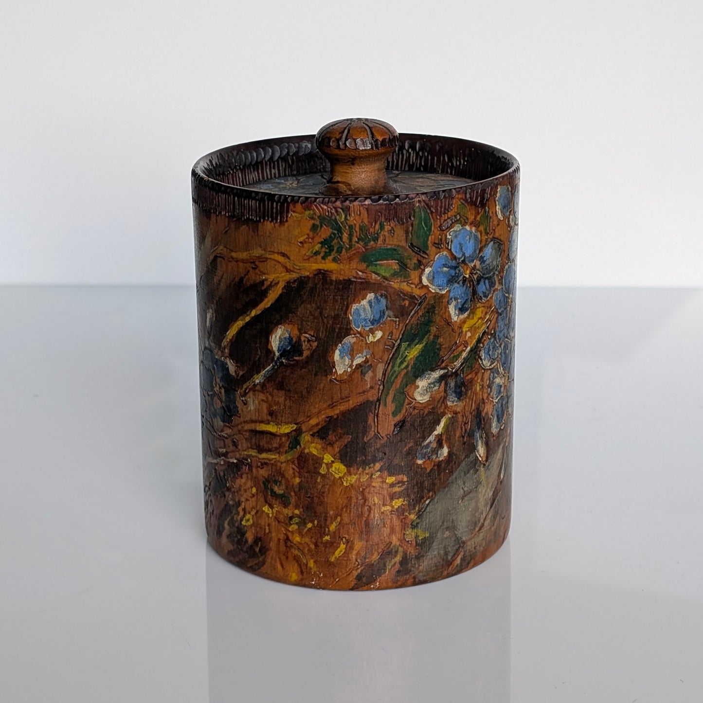An Australian Pokerwork Jar, c1930