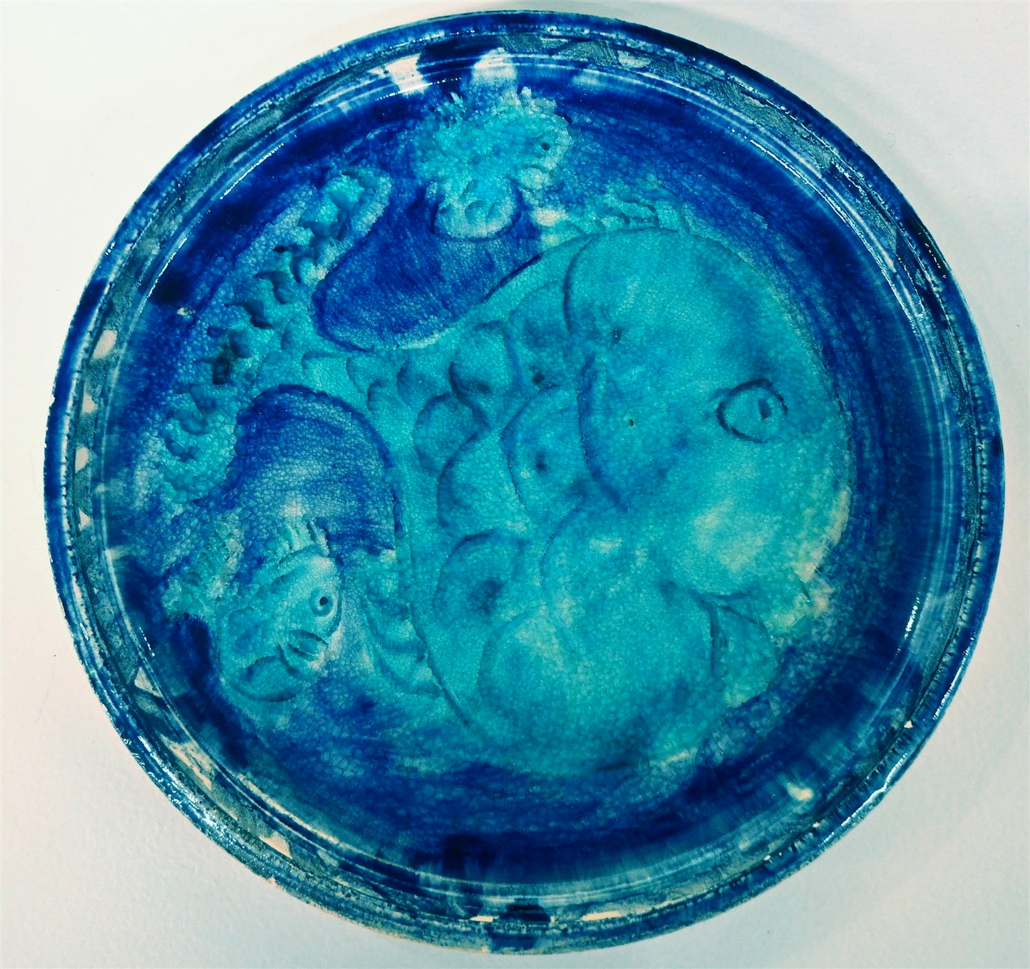 Robert Langley "Fish" Pottery Plate, 1990