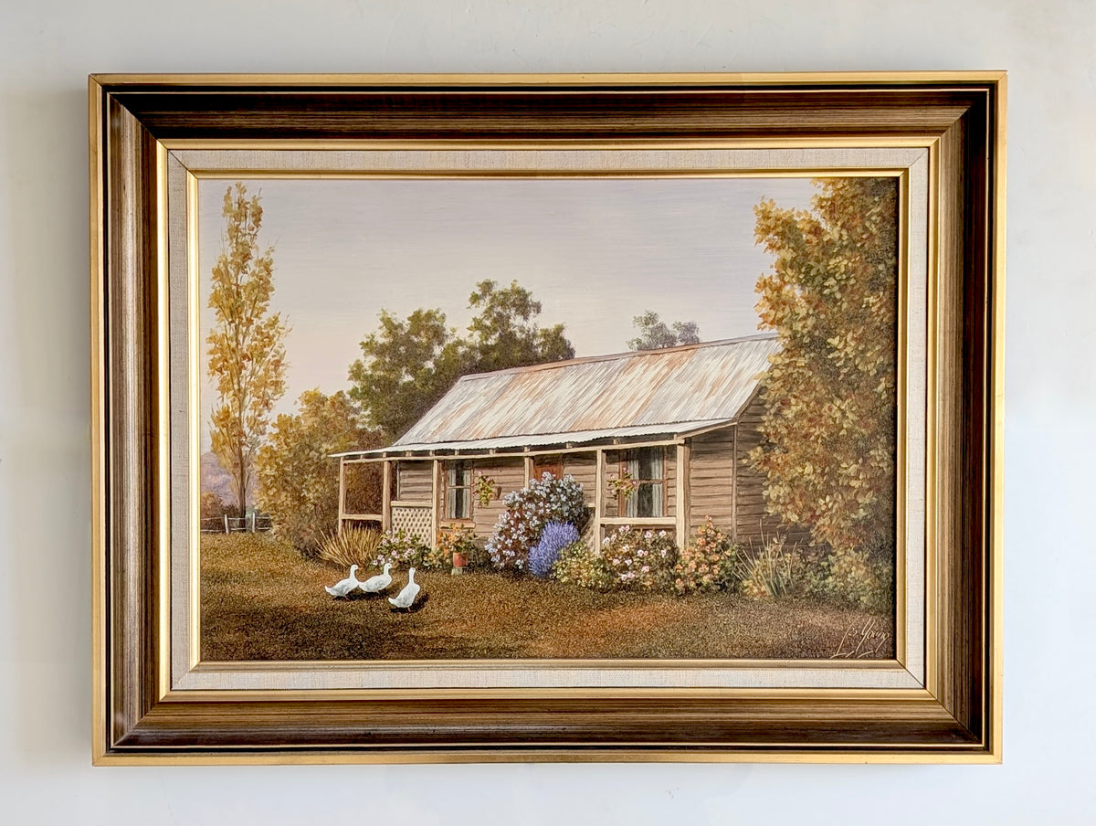 Les Young "Country Cottage" Oil, c1970