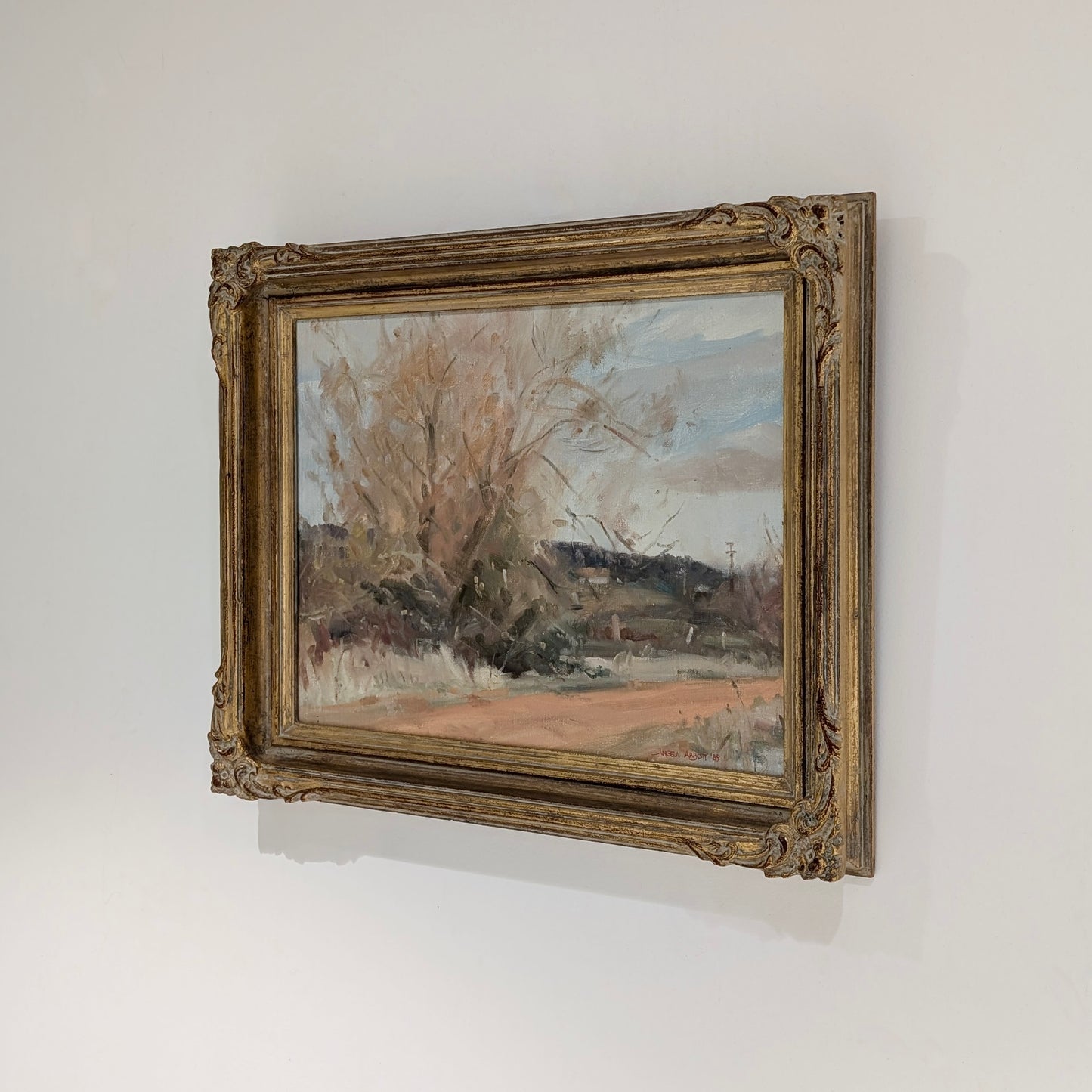 Angela Abbott (Australia, 1940-) "Basket Willow - Country Lane", Oil