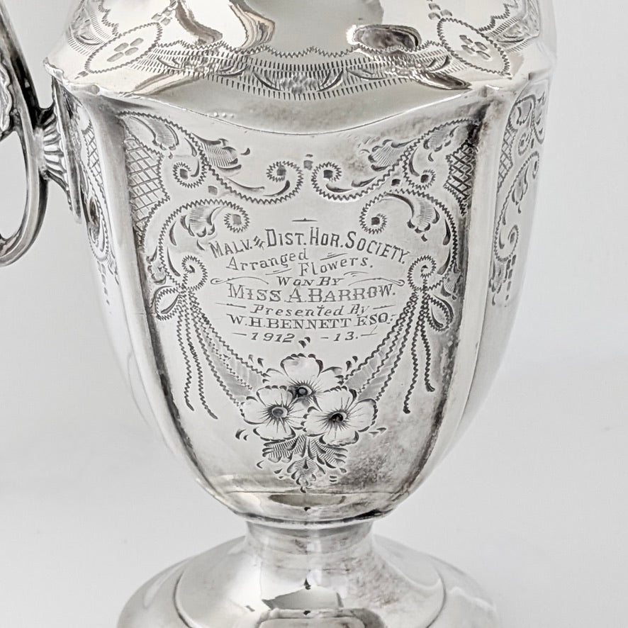 Malvern Horticultural Society Silver Plated Claret Jug, c1912