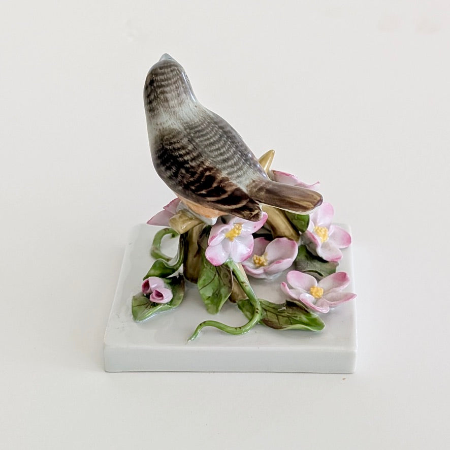 A HEREND Porcelain Bird with Pink Flowers