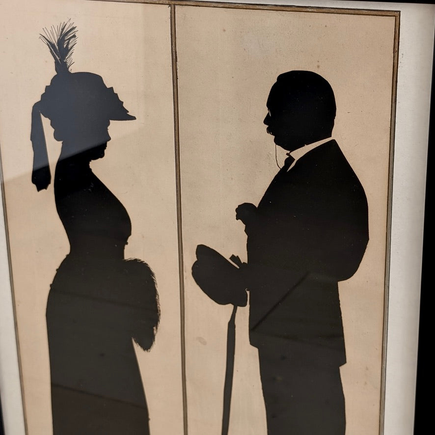 Framed Paper-Cut Silhouette Portraits by Baron Scotford (USA), c1913