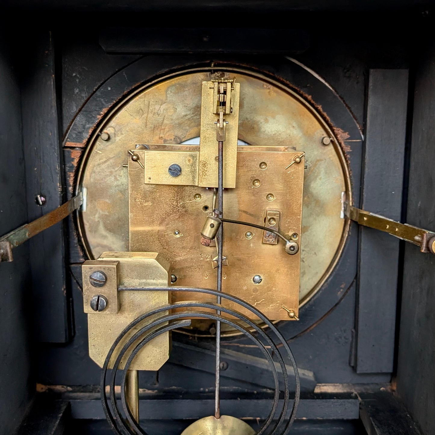 A Large 19th Century Aesthetic Movement Ebonised Mantel Clock, c1890