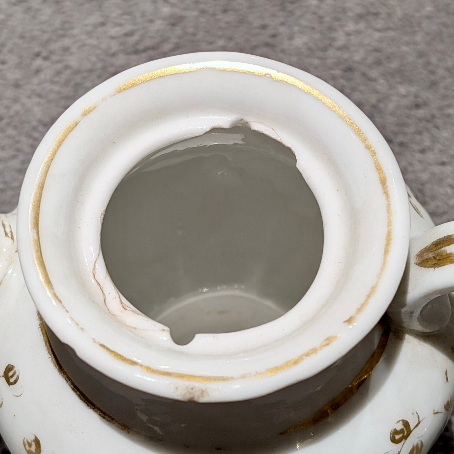 A Three-Piece Napoleon III Porcelain Demitasse Veilleuse