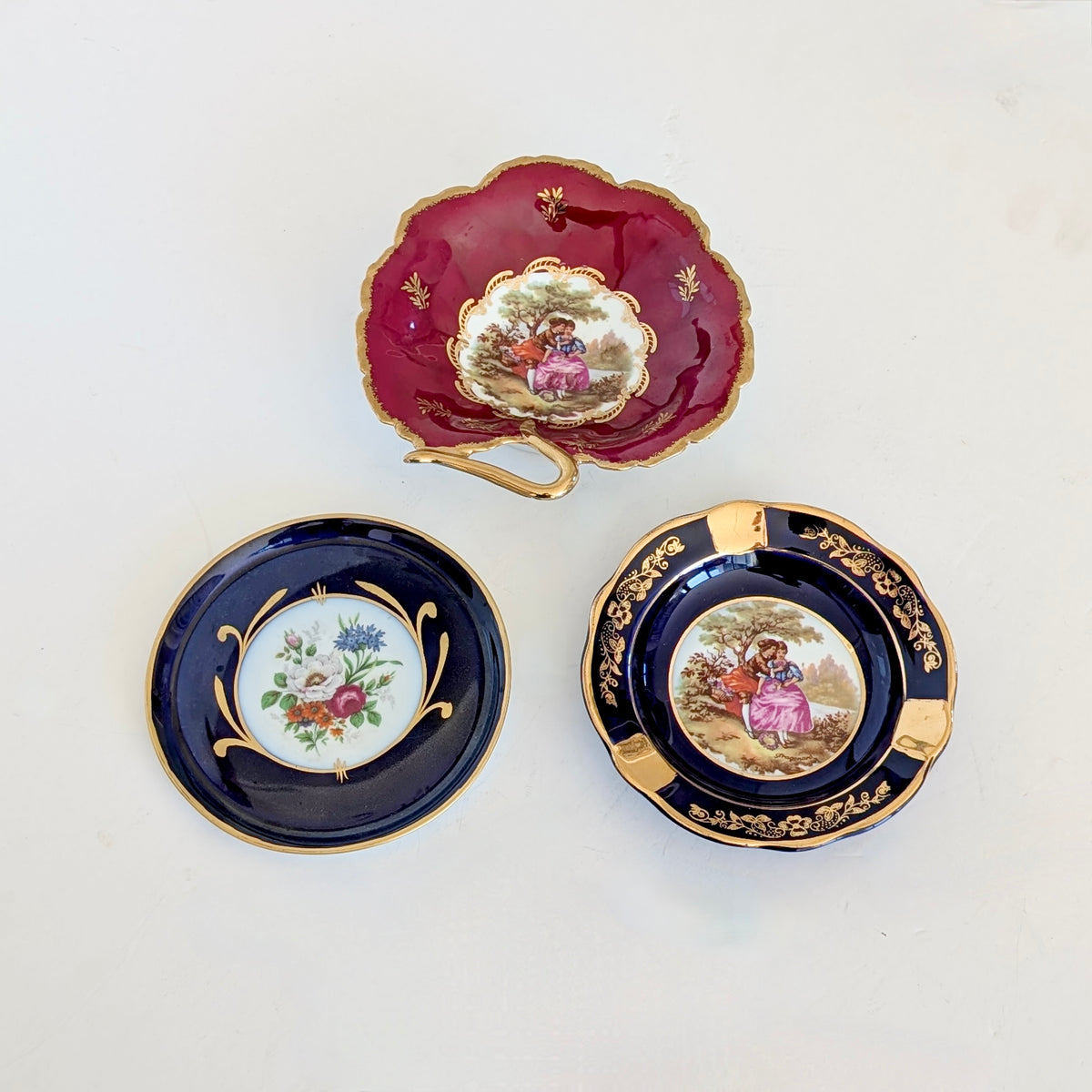 Three Pieces of Limoges France Porcelain, 20th Century
