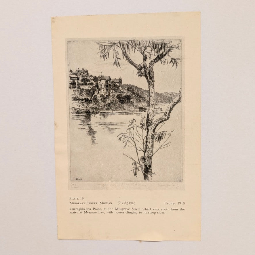 Sydney Ure Smith 'Musgrave St, Mosman' Etching, c1916