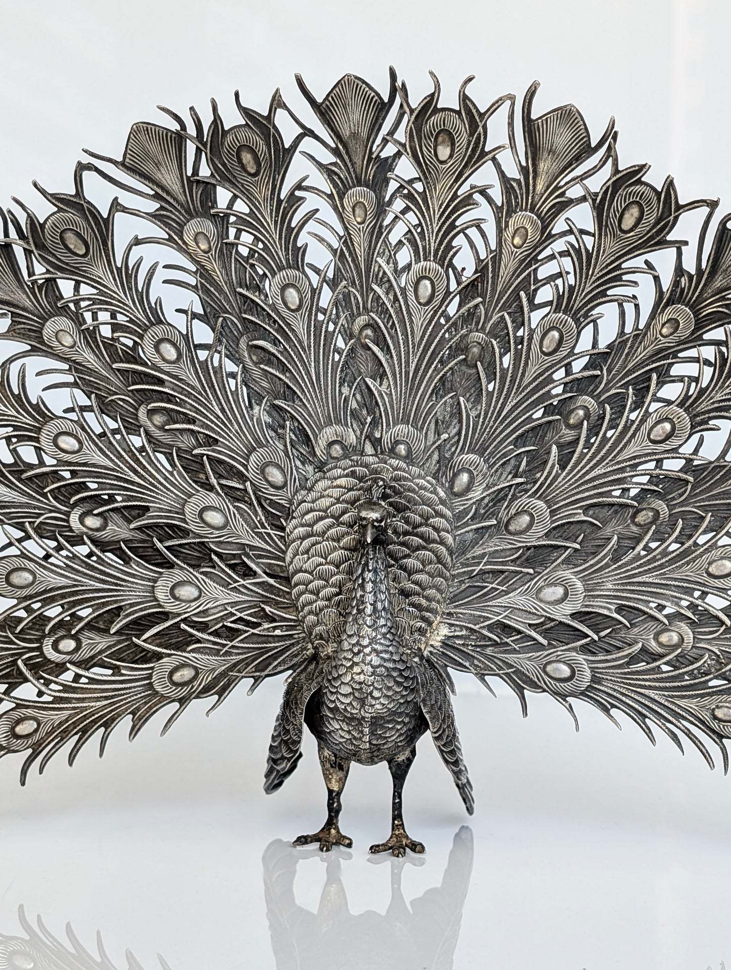A Spanish .916 Silver Peacock by Dionisio García Studio