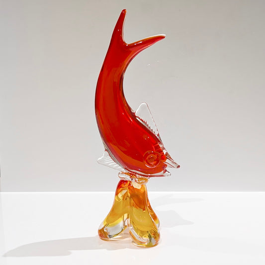 A Japanese Art Glass Fish Sculpture, c1970