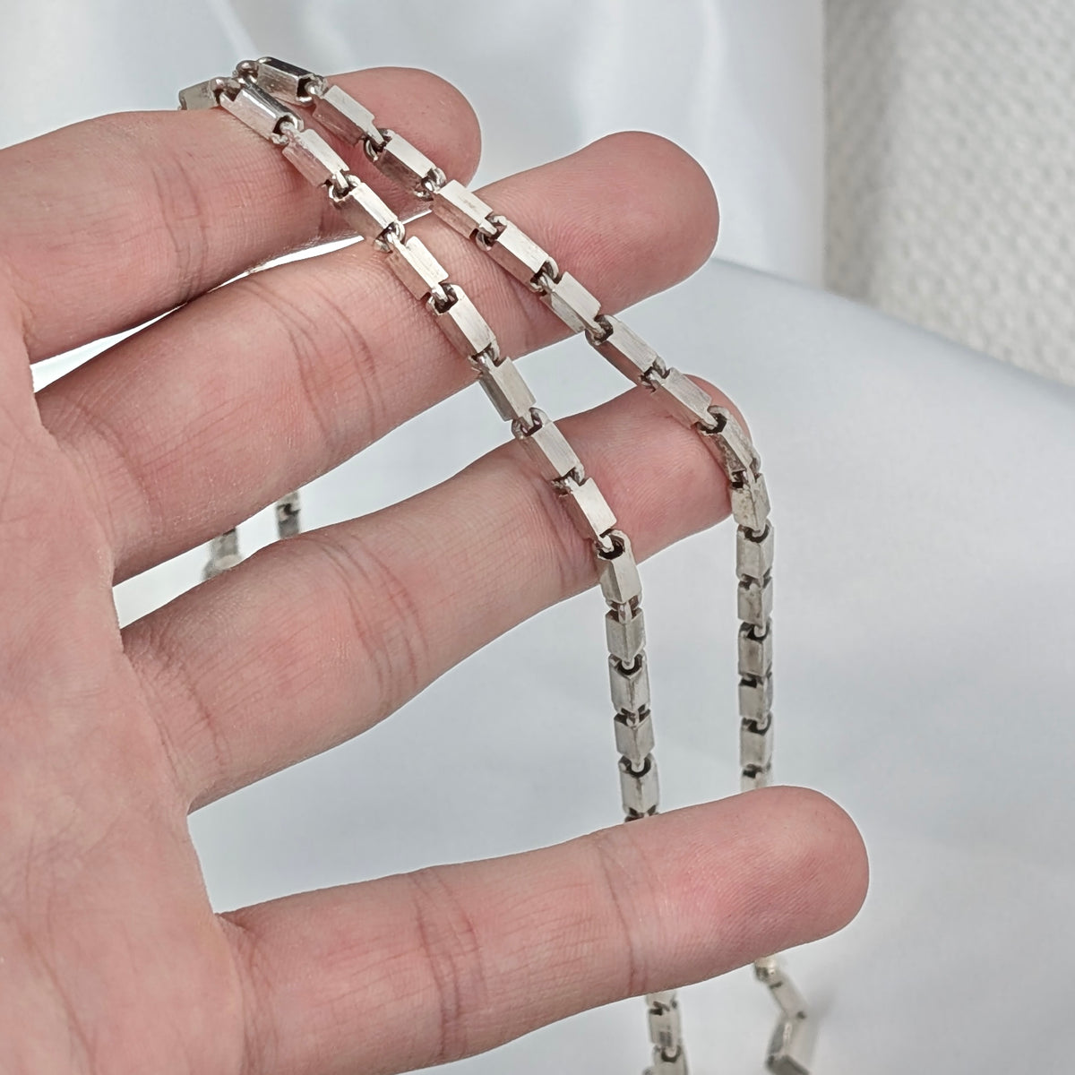 A Thick Modernist Solid Sterling Silver Chain, c1970's