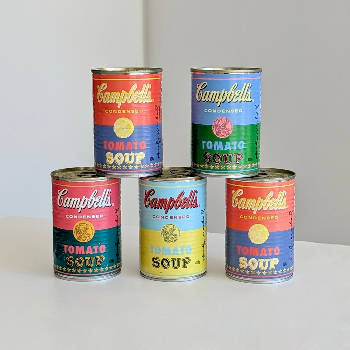 Five Limited Edition Cans of Campbell's Tomato Soup after Andy Warhol