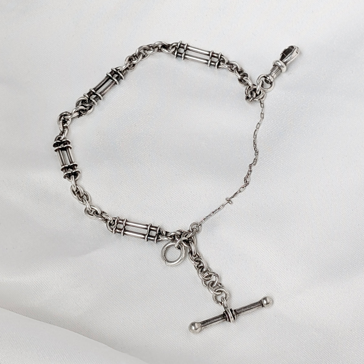 A Birmingham 1894 Sterling Silver Albert Chain Bracelet