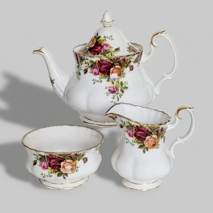A Royal Albert 'Old Country Roses' Three-Piece Tea Set