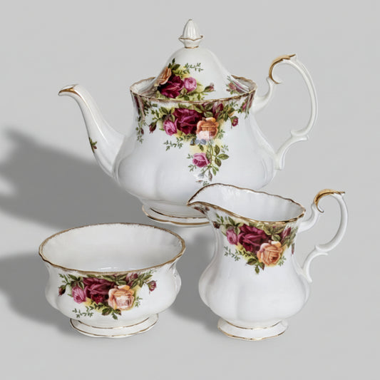A Royal Albert 'Old Country Roses' Three-Piece Tea Set