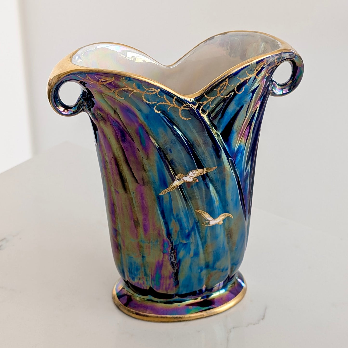 A Rare Crown Devon "Blue Galleon" Lustre Vase