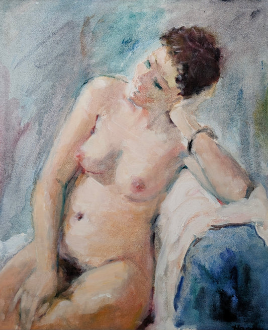 Marjorie Bolton Harvey "Nude Study" Mixed Media