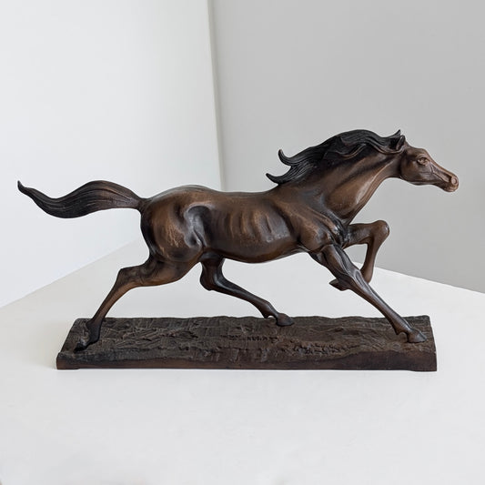 A Large Murata Hiroshi "Galloping Horse" Cast Iron Sculpture