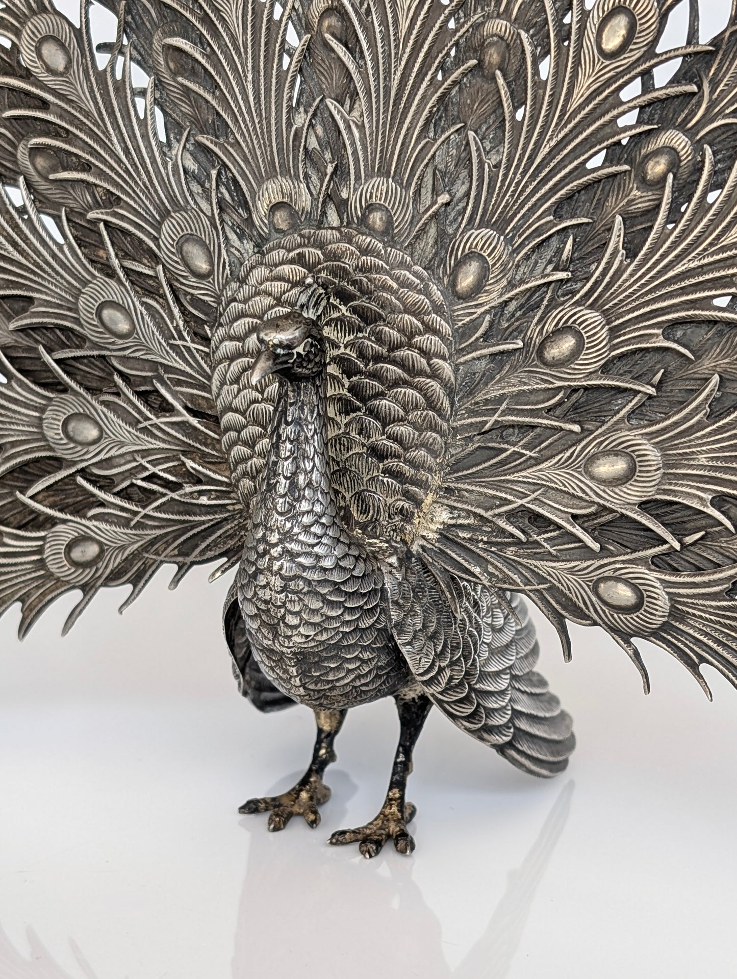 A Spanish .916 Silver Peacock by Dionisio García Studio
