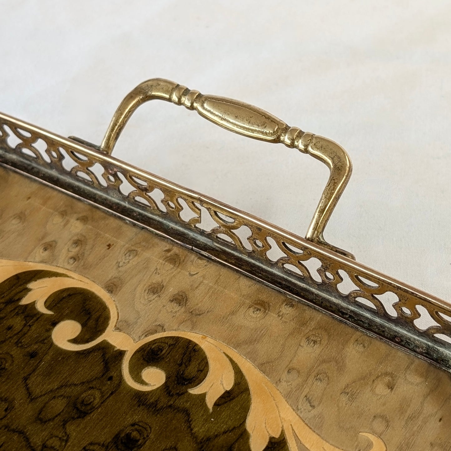 An Italian Sorrento Ware Marquetry Tray, c1960