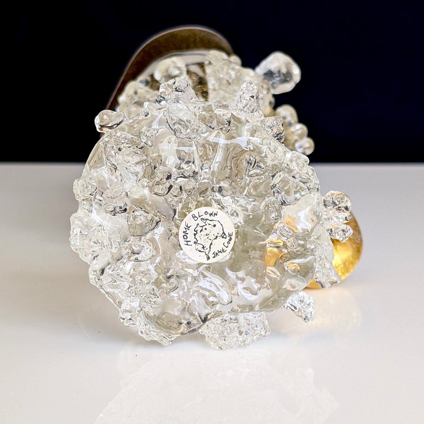 A Jane Cowie Australian Studio Glass "Shipwreck Horn" Sculpture