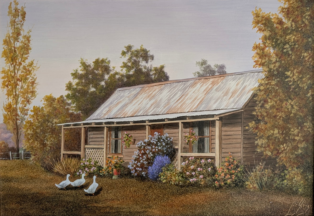 Les Young "Country Cottage" Oil, c1970