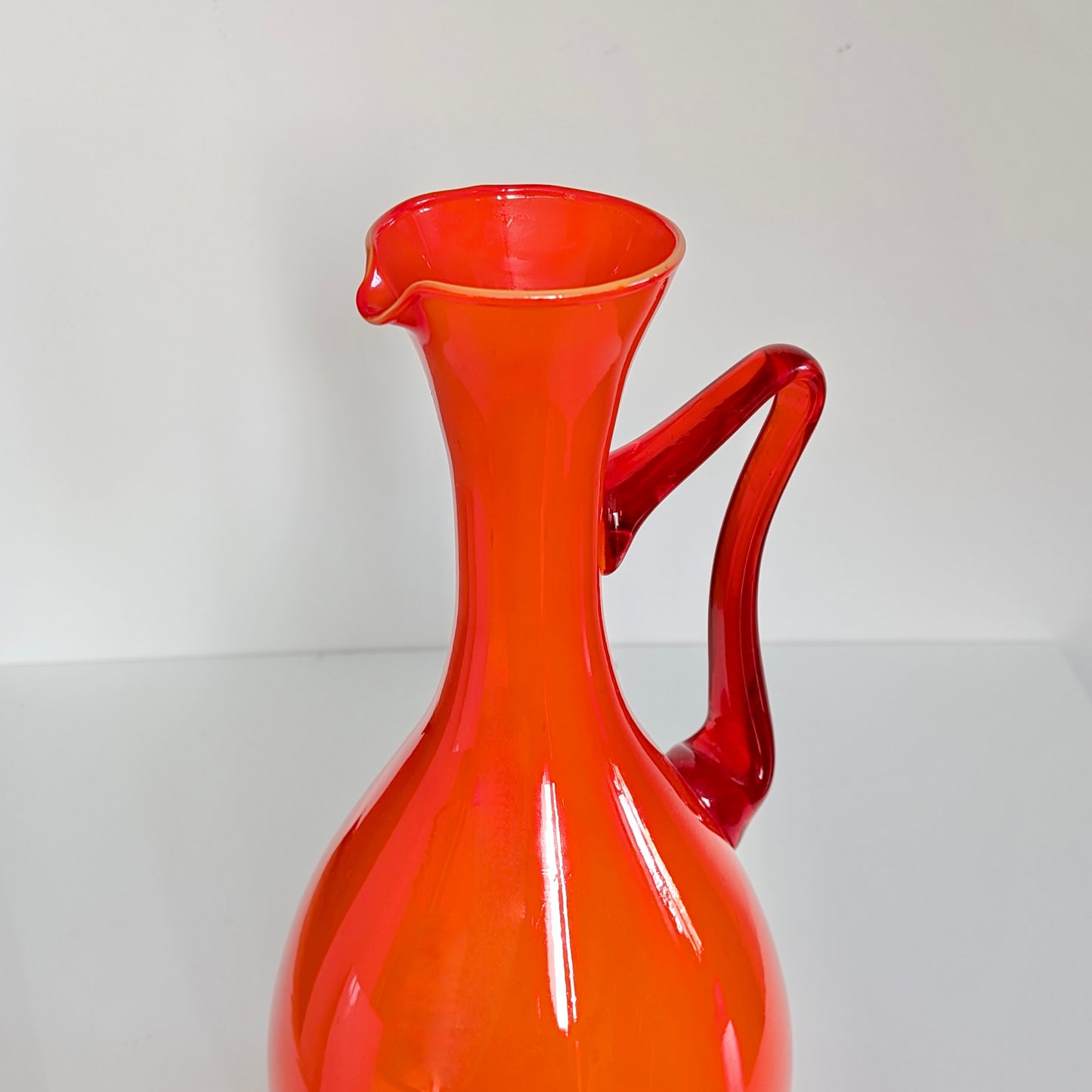 A Large Mid Century Empli, Italy Glass Jug, c1960