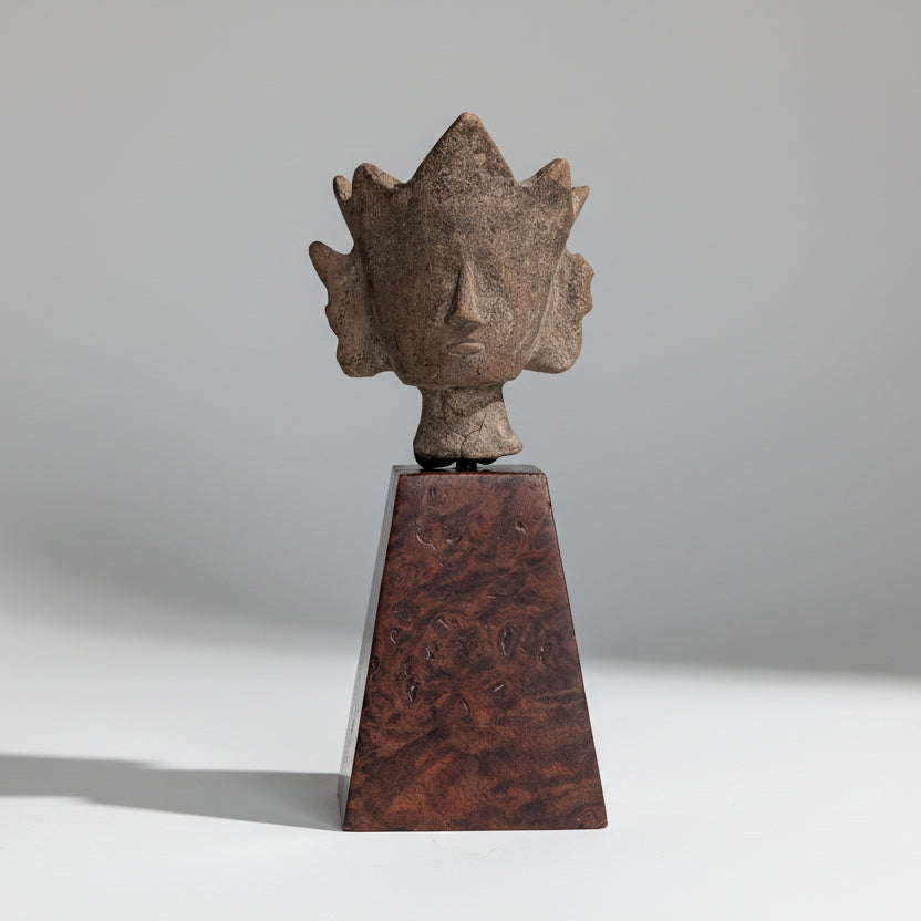 An Ayutthaya Kingdom Crowned Buddha Head, Thailand, 16th - 17th Century