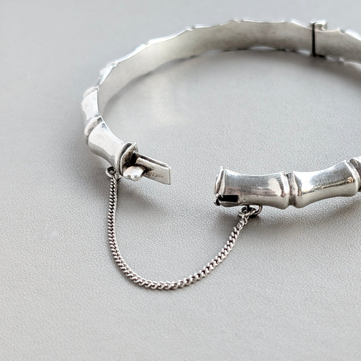 A Birmingham Sterling Silver 'Bamboo' Bangle, c1977