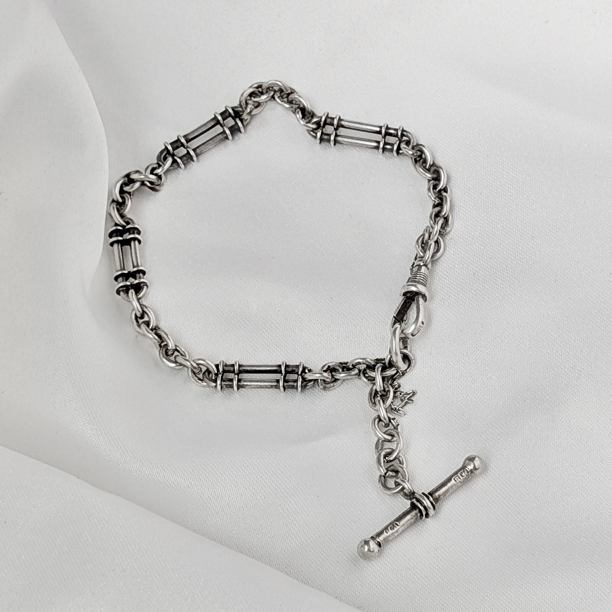 A Birmingham 1894 Sterling Silver Albert Chain Bracelet
