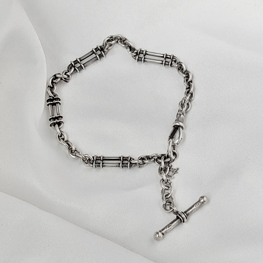 A Birmingham 1894 Sterling Silver Albert Chain Bracelet