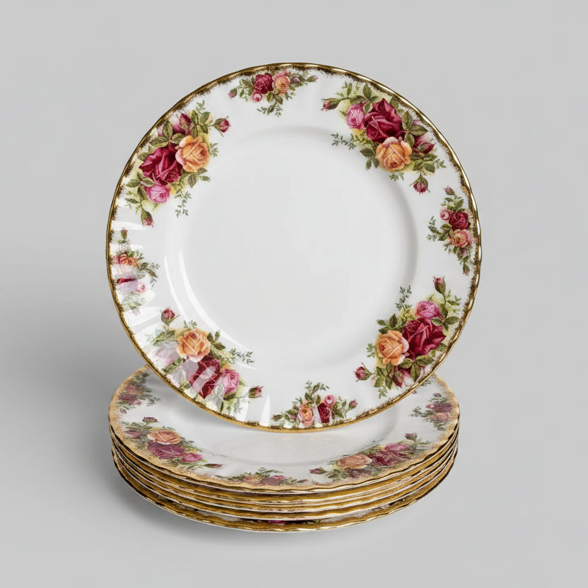 A Set of Six Royal Albert 'Old Country Roses' Entree Plates