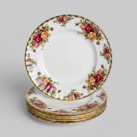 A Set of Six Royal Albert 'Old Country Roses' Entree Plates