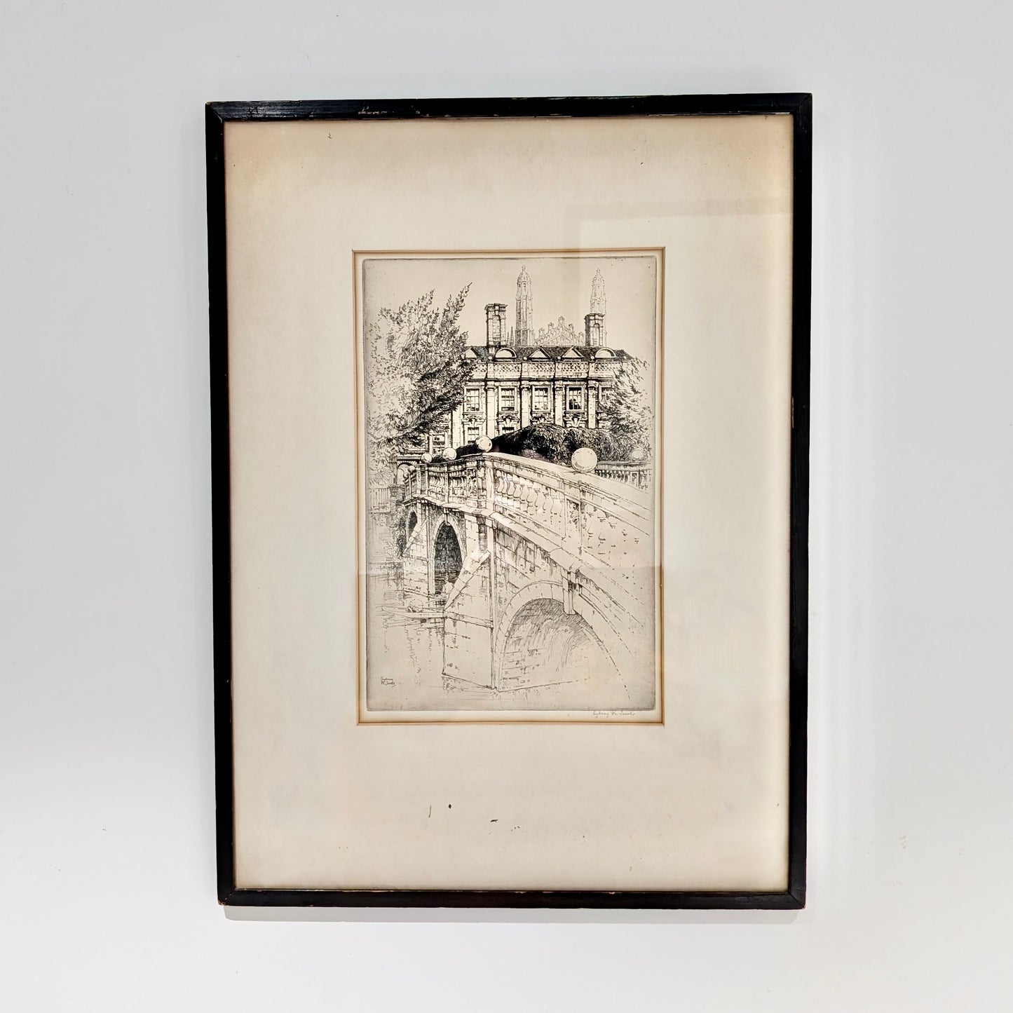 Sydney Robert Jones 'Clare College Bridge - Cambridge' Etching
