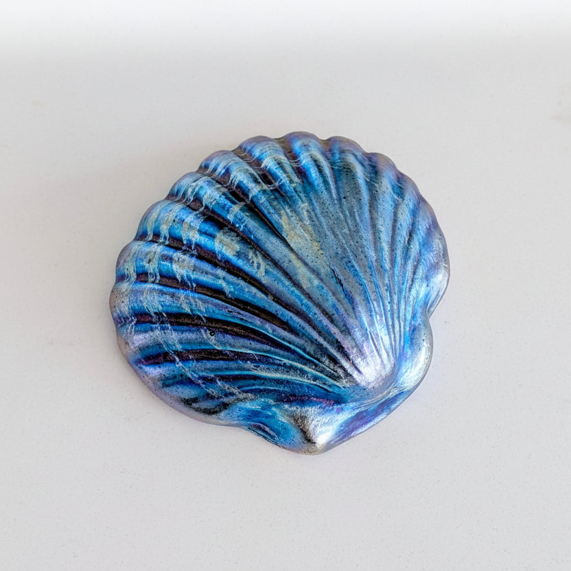An Australian Iridescent Glass 'Seashell' Paperweight