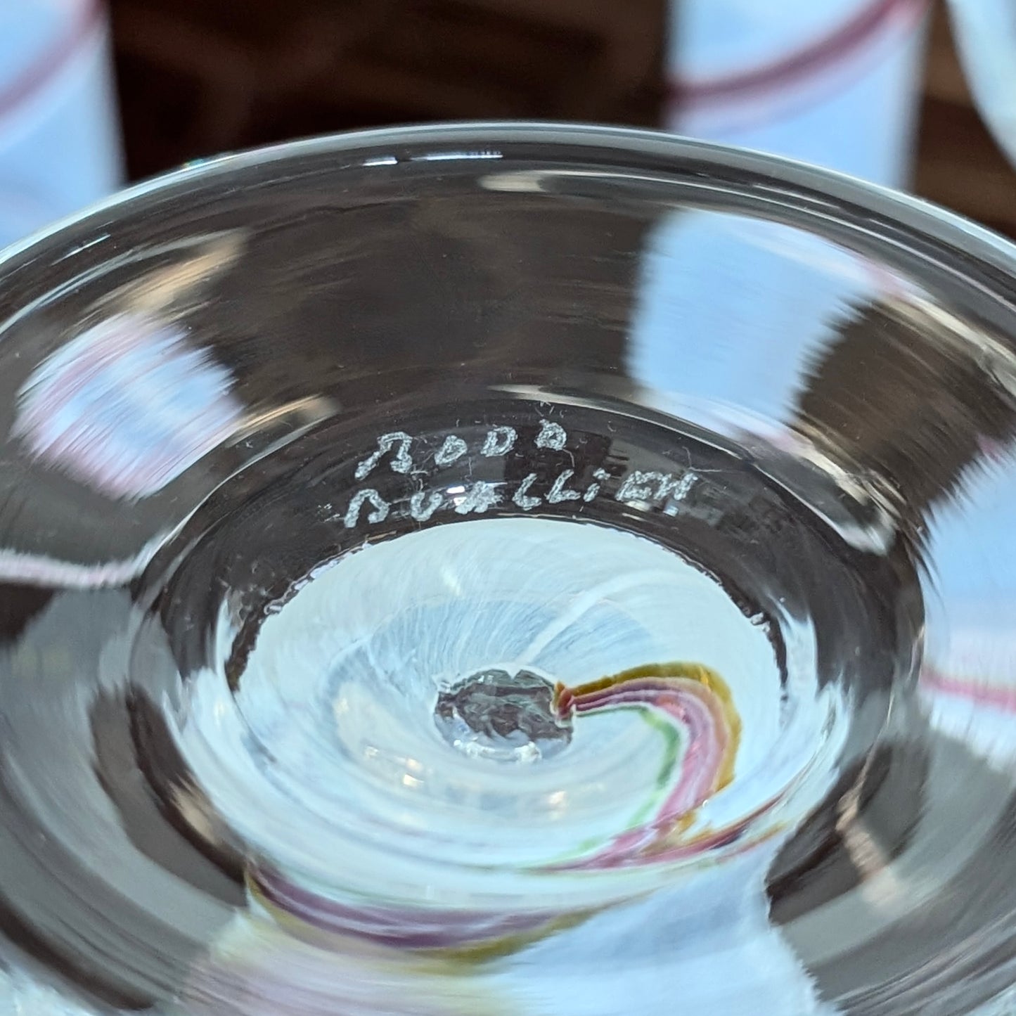 Set of 4 Kosta Boda 'Blue Rainbow' Stemmed Glasses By Bertil Vallien