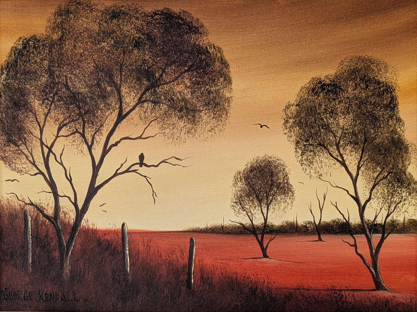 George Kendall (b. 1937) 'Bird in a Tree', Oil