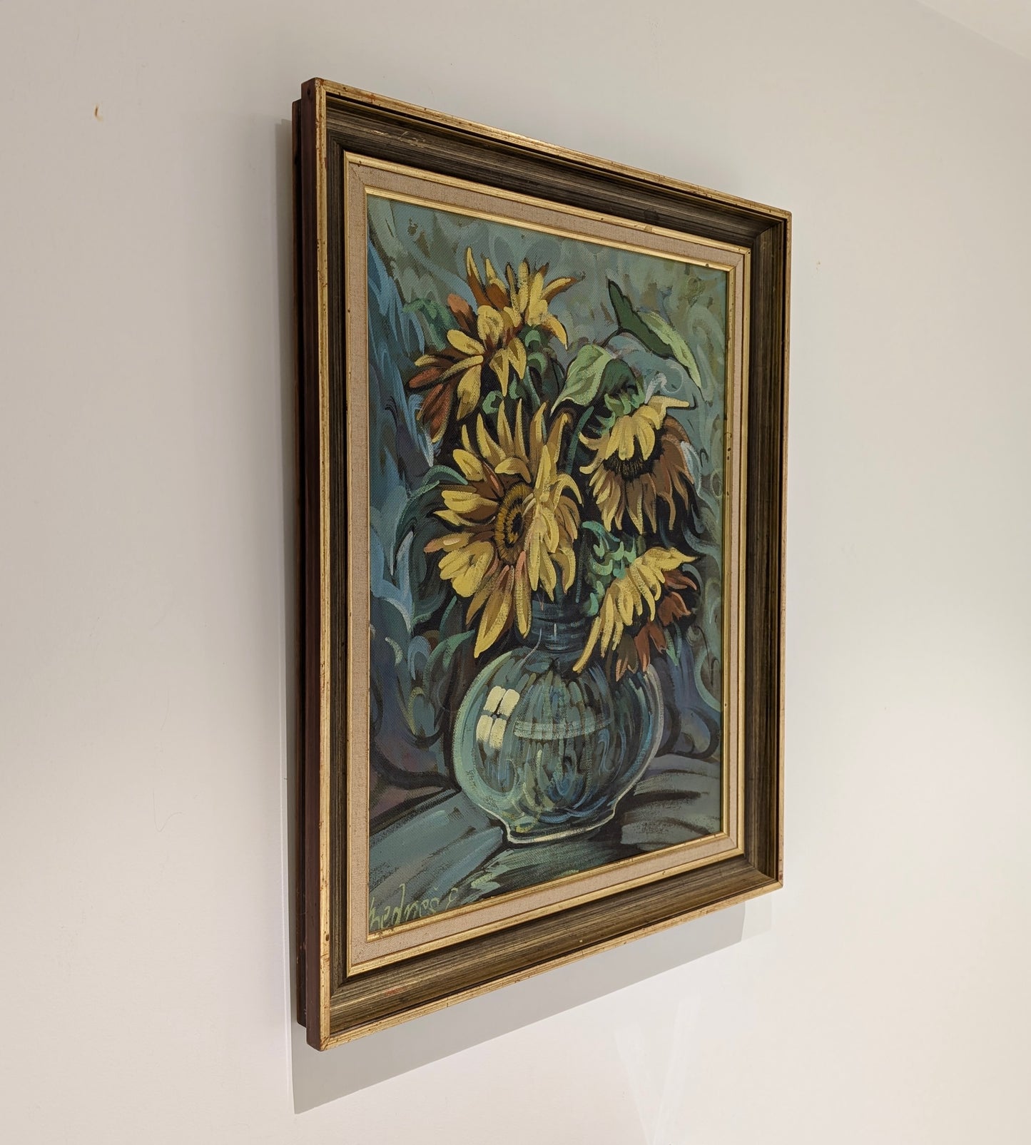 Emil Bednes (1938-) "Sunflowers" Oil