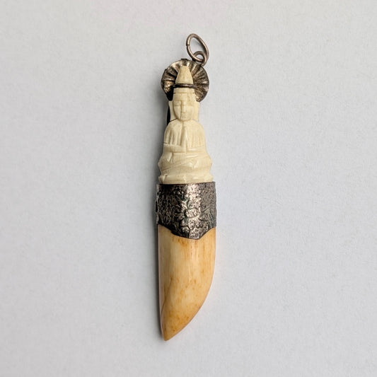 An Antique Southeast Asian Bone Amulet Pendant
