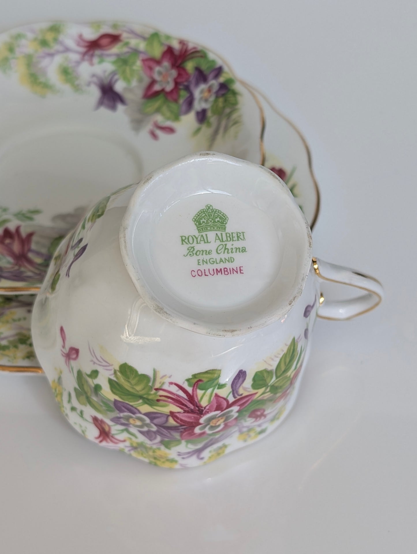 Royal Albert "Columbine" Bone China Teacup Trio