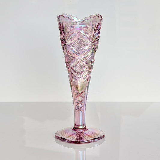 A Fenton 'Pink Pearl' Iridescent Glass Vase