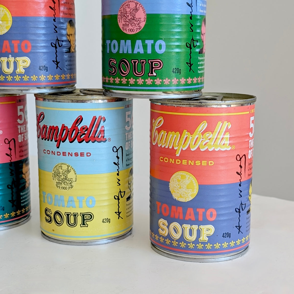 Five Limited Edition Cans of Campbell's Tomato Soup after Andy Warhol