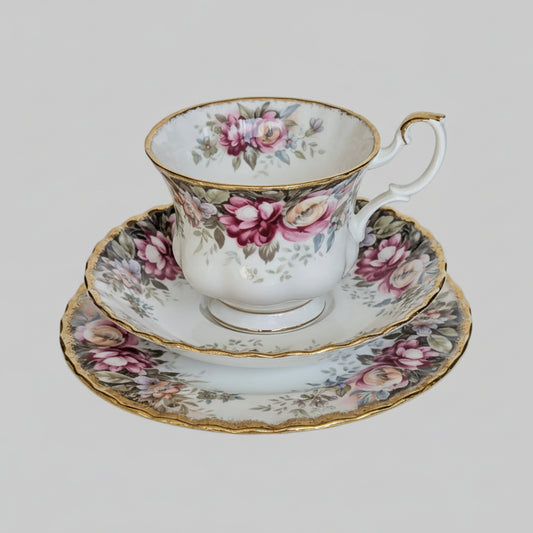 Royal Albert "Autumn Roses" Bone China Teacup Trio