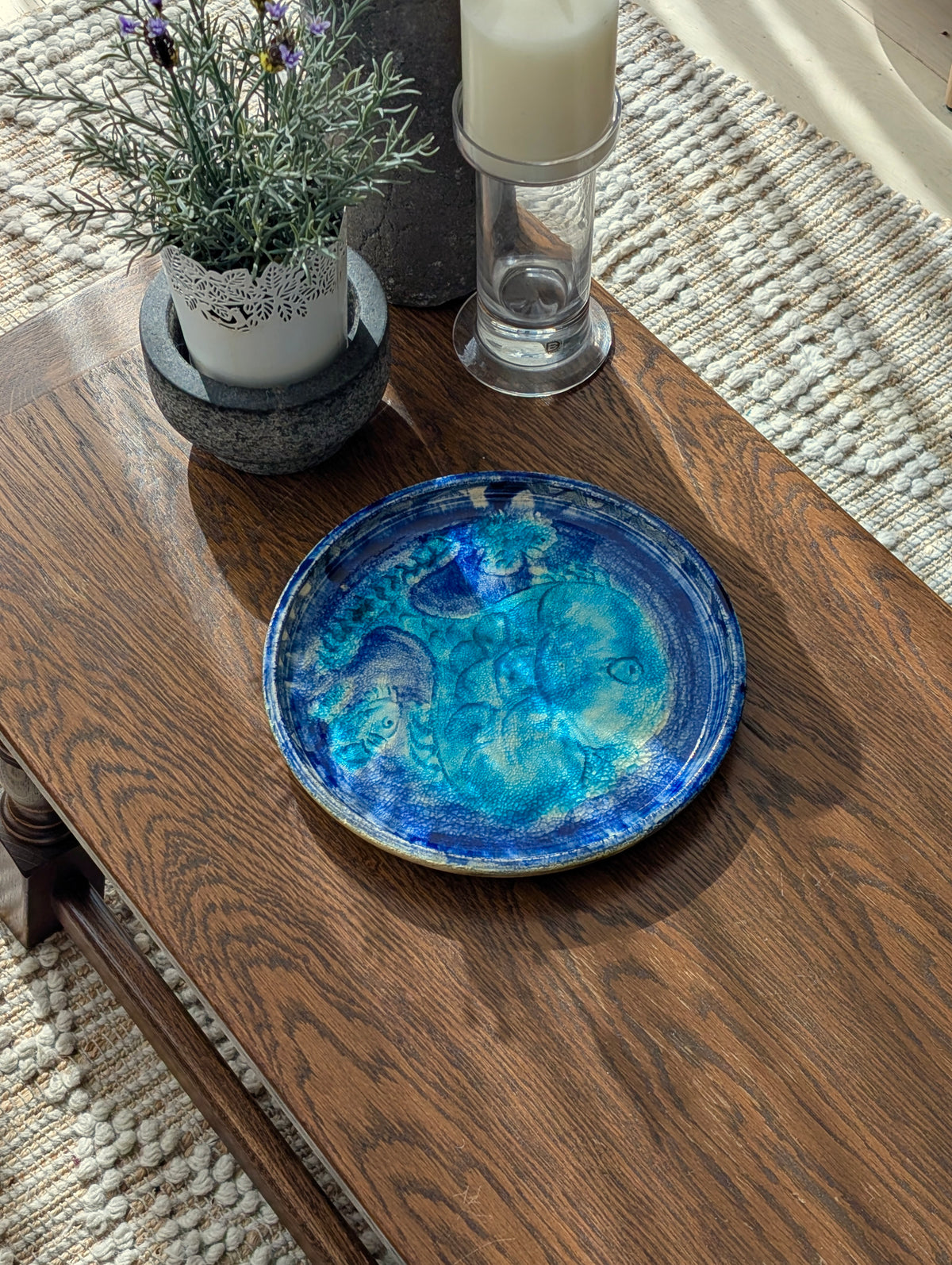 Robert Langley "Fish" Pottery Plate, 1990