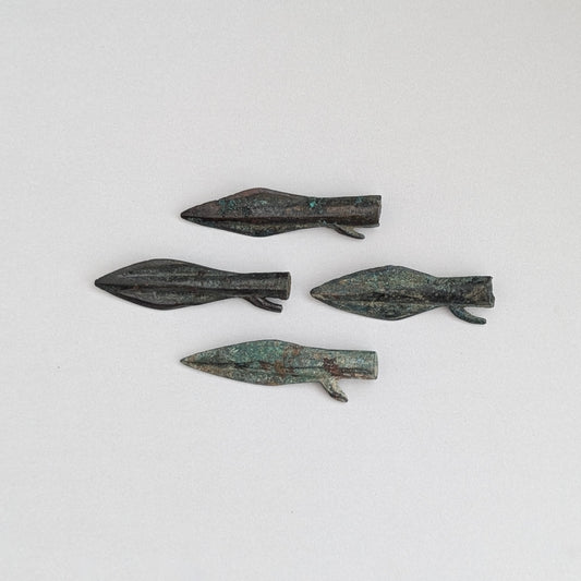 A Group of Four Ancient Scythian Bronze Arrowheads, circa 700-300 BC